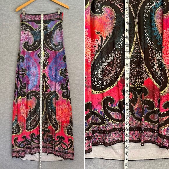 Boston Proper Boho Goddess Strapless Maxi Dress Size M Hippie Medallion Beading - Picture 13 of 14